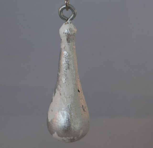 druppel sleutelhanger - blad zilver