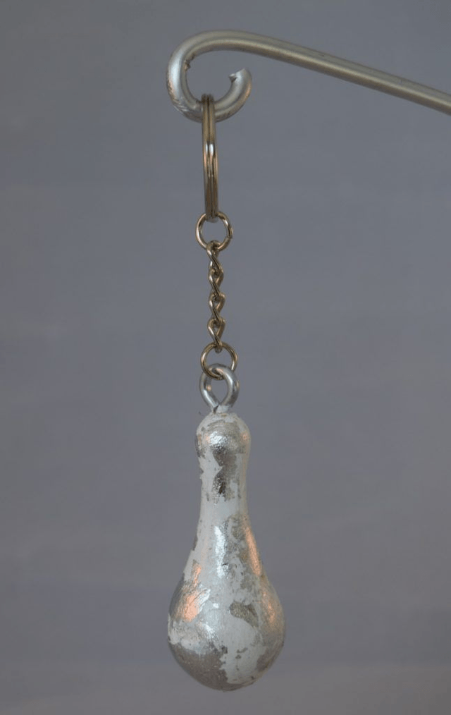 druppel sleutelhanger - blad zilver