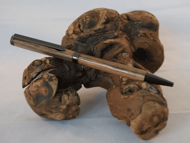 balpen, Gun Metal - walnoot