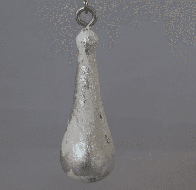 druppel sleutelhanger - blad zilver