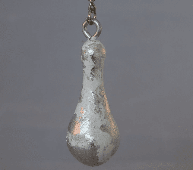 druppel sleutelhanger - blad zilver