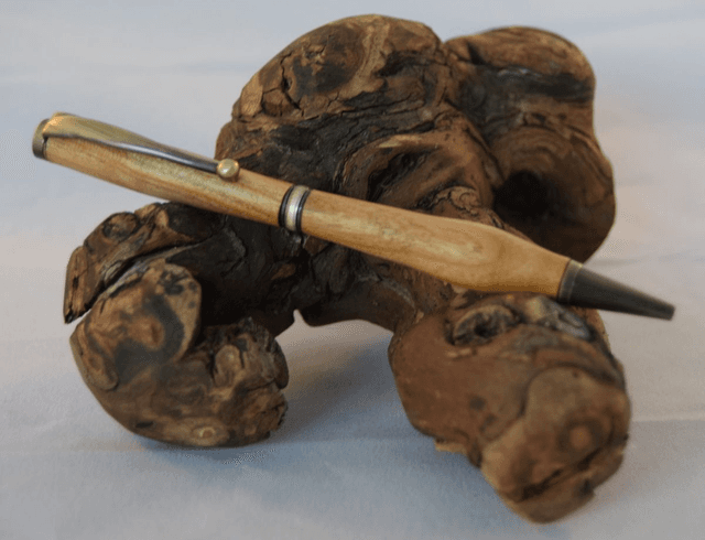 balpen, antiek messing - wilde kers